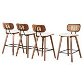 4x Artiss Bar Stools Kitchen Counter Rattan Chairs PU Leather Padding Chez Guru